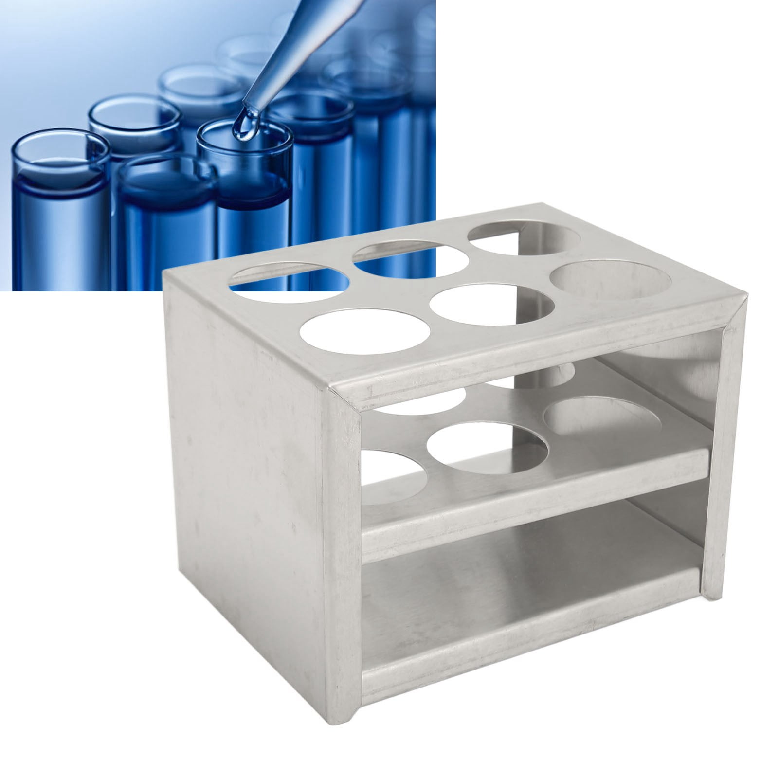 Centrifuge Tube Holder, Sturdy Structure 6 Holes Metal Test Tube Rack