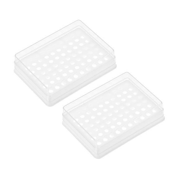 Centrifuge Tube Rack, 70-Well Polypropylene Holder for 0.2ml Microcentrifuge Tubes 5mm Hole Dia 2Pcs