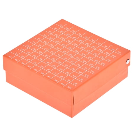 Centrifuge Tube Storage Box, 100-Well Waterproof Cardboard Holder Orange, for 1.5/1.8/2ml Micro Centrifuge Tubes