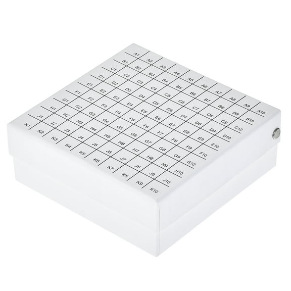 Centrifuge Tube Storage Box, 100-Well Waterproof Cardboard Holder White, for 1.5/1.8/2ml Micro Centrifuge Tubes