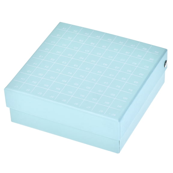 Centrifuge Tube Storage Box, 81-Well Waterproof Cardboard Holder Blue, for 1.8ml/2ml Micro Centrifuge Tubes
