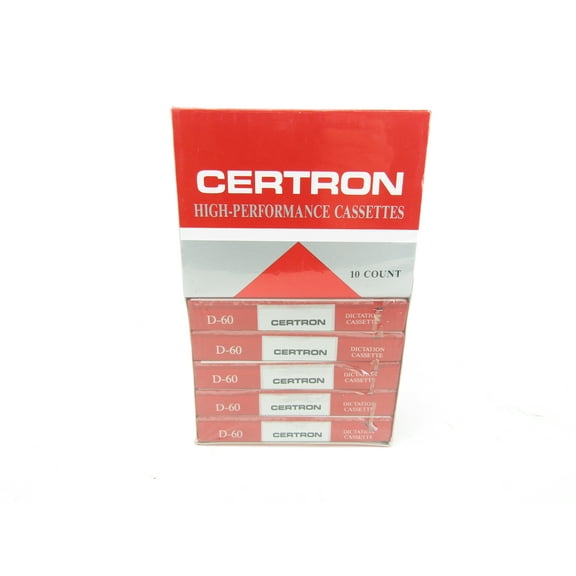 Centron D-60 High-Performance Audio Dictation Cassette Tapes (10 Count)