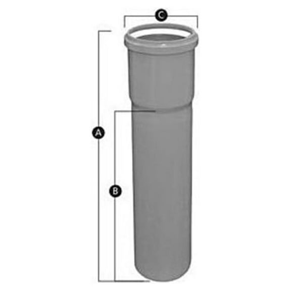 Centrotherm ISVL041 InnoFlue Residential SW Gray Rigid Vent Length - 4 in. D x 12 in. L