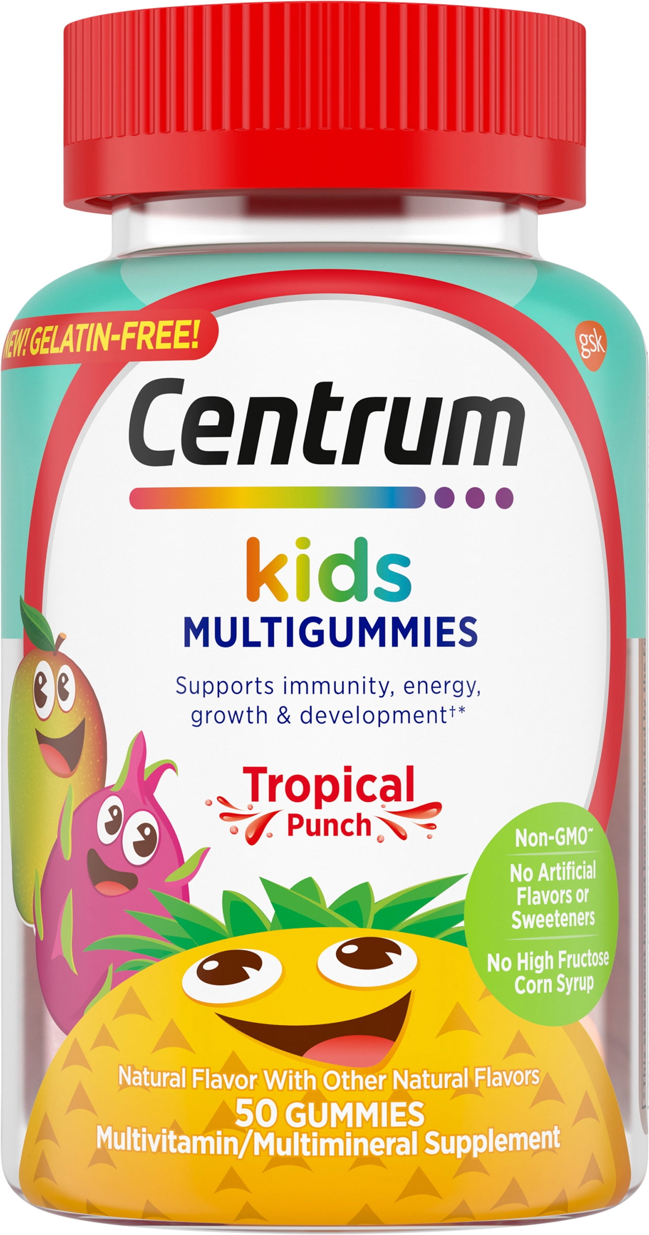 Centrum Kids Multivitamin Gummies, Tropical Punch Flavor - 50 Count