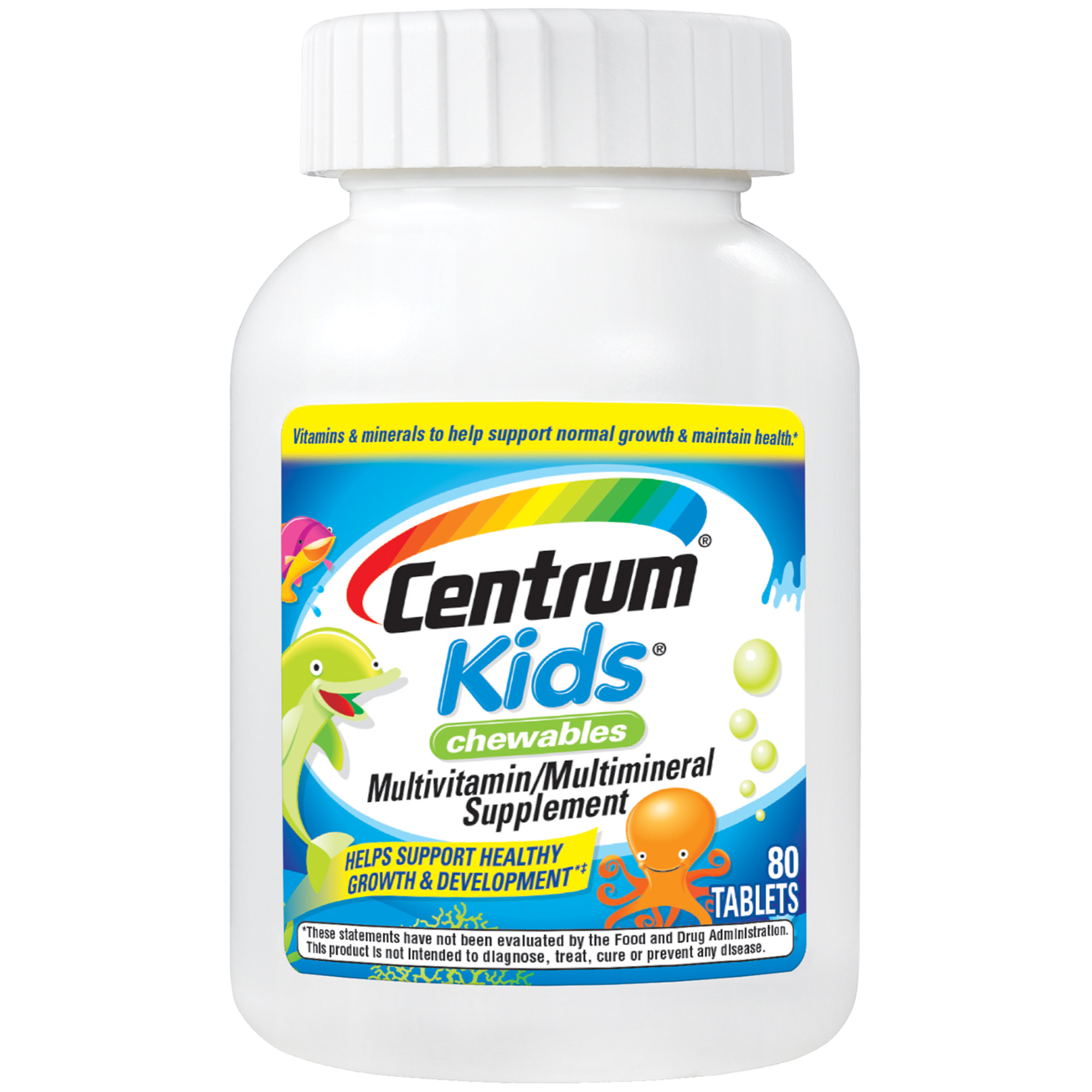 Centrum Kids Multivitamin Supplement Chewable, Fruit, 80 Count - image 1 of 4