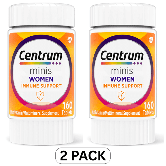Centrum Minis Women's Daily Multivitamin for Immune Support with Zinc & Vitamin C, 480 Ct 240 Day Supply (2 - PACK)