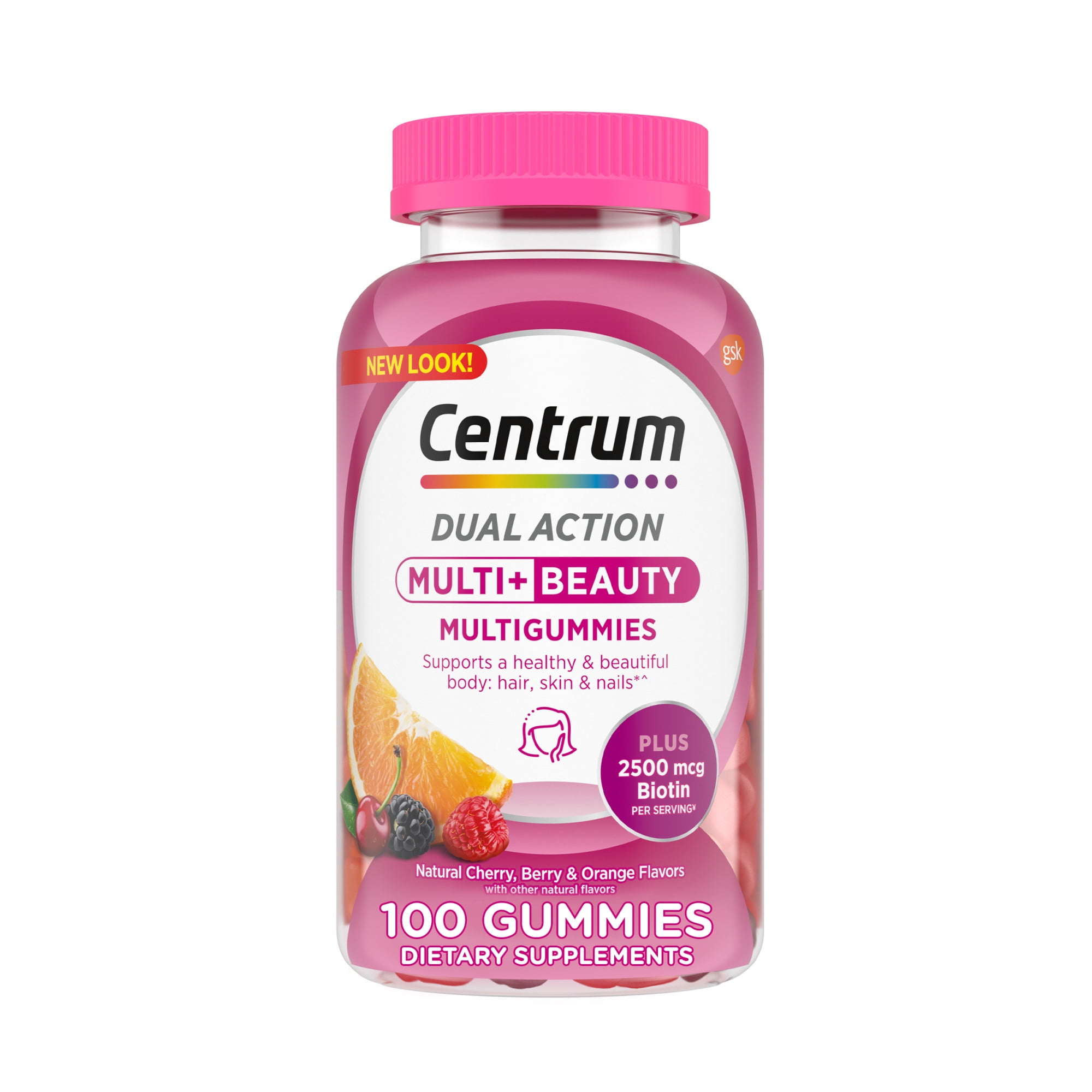 Centrum Multi Plus Beauty Gummy Multivitamin for Women With Vitamin A, B, C, D & E, Fruit, 100 Count