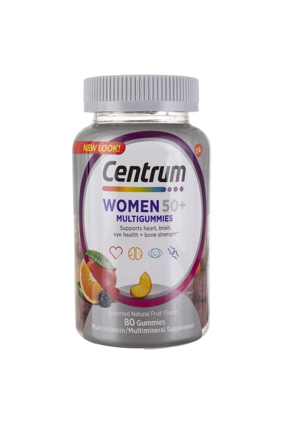 Centrum MultiGummies Gummy Multivitamin for Women 50 Plus, 80 ct (Pack of 2)