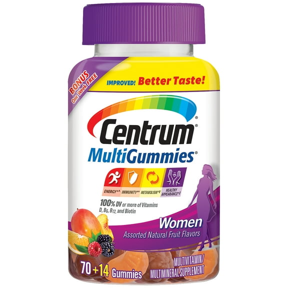 Centrum MultiGummies Women's Multivitamin Gummies, 84 Count