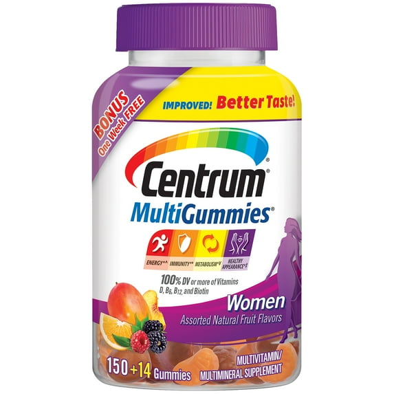 Centrum MultiGummies for Women with Antioxidants, Fruit Flavors, 150 + 14 ct