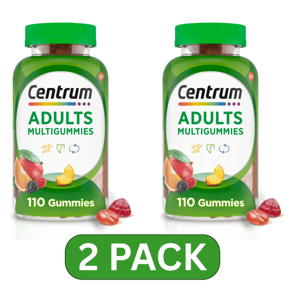 Centrum Multigummies Gummy Vitamins , Multivitamin With Vitamin B, C, D & E, Assorted Fruit, 110 Count (2 PACK)