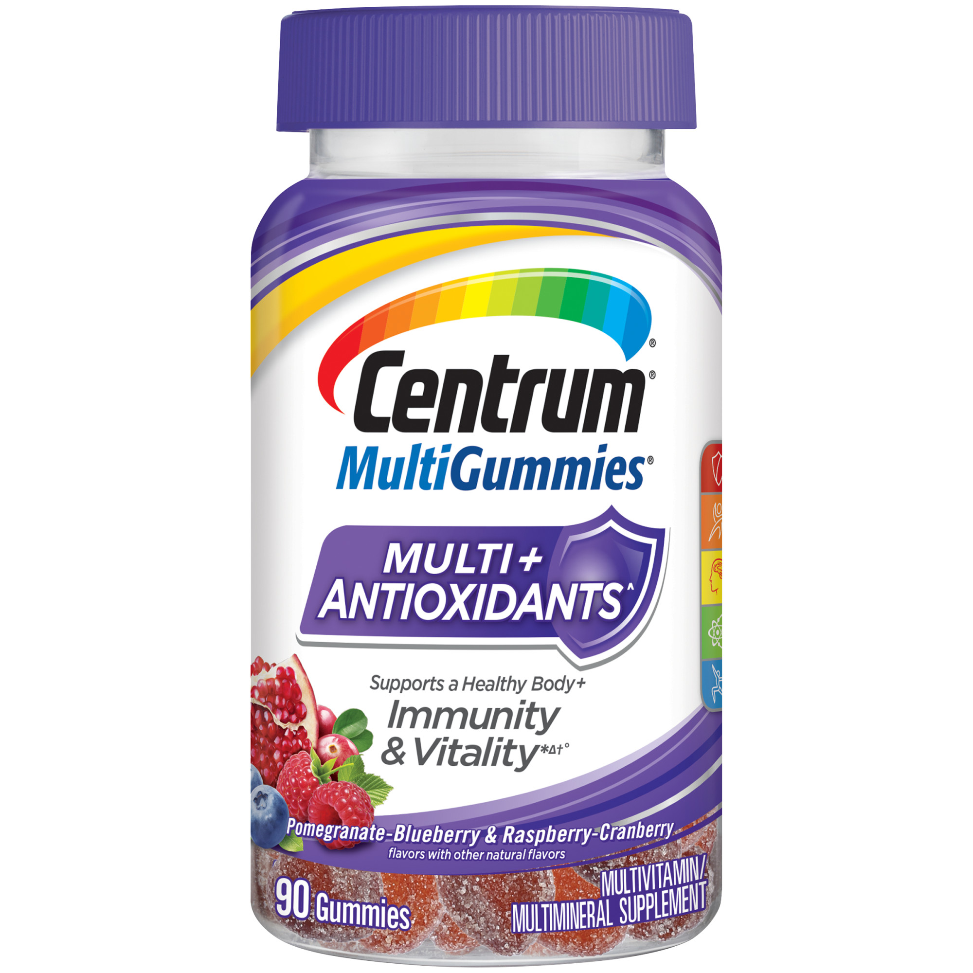 Centrum Multigummies Immunity and Vitality Supplement Gummies, Fruit Flavors, 90 Ct - image 1 of 4