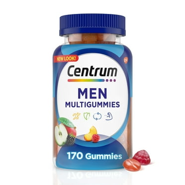 Centrum Multigummies Men's Gummy Vitamins, Multivitamin With Vitamin B, C, D & E, Assorted Fruit, 170 Count