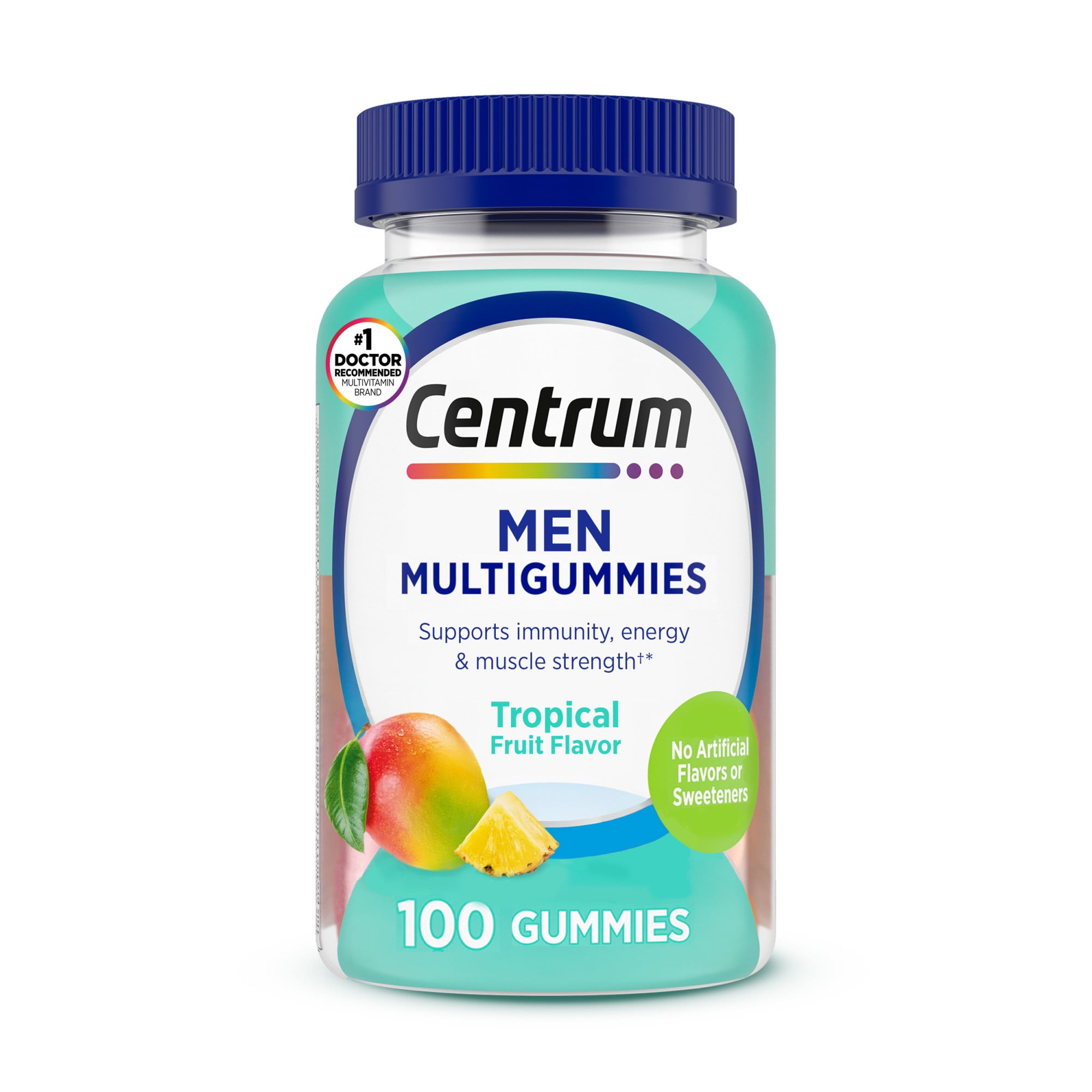Centrum Men's Multivitamin Gummies, Immune, Energy, Healthy Appearance Support, 100 Count, 50 Day Supply