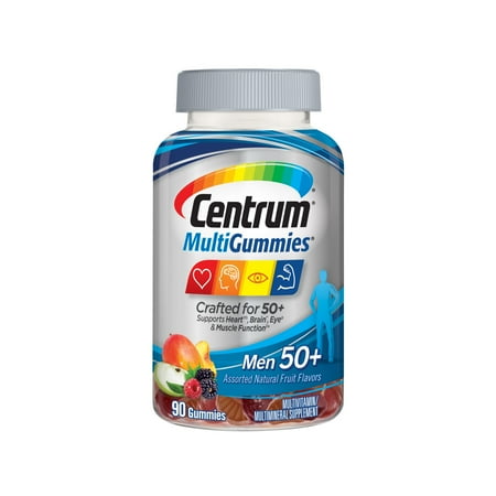 Centrum Multigummies Multivitamin for Men 50 Plus Gummies, Fruit, 90 Ct