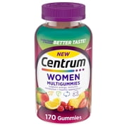 Centrum Multigummies for Women 18+, Gummy Multivitamin, Multimineral Supplement With Vitamin D3, B Vitamins and Antioxidants, Assorted Natural Fruit Flavor - 170 Count