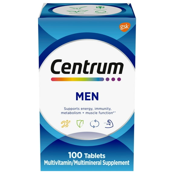 Centrum Men Multivitamin With Vitamins B, C, D3 & E, 100 Count