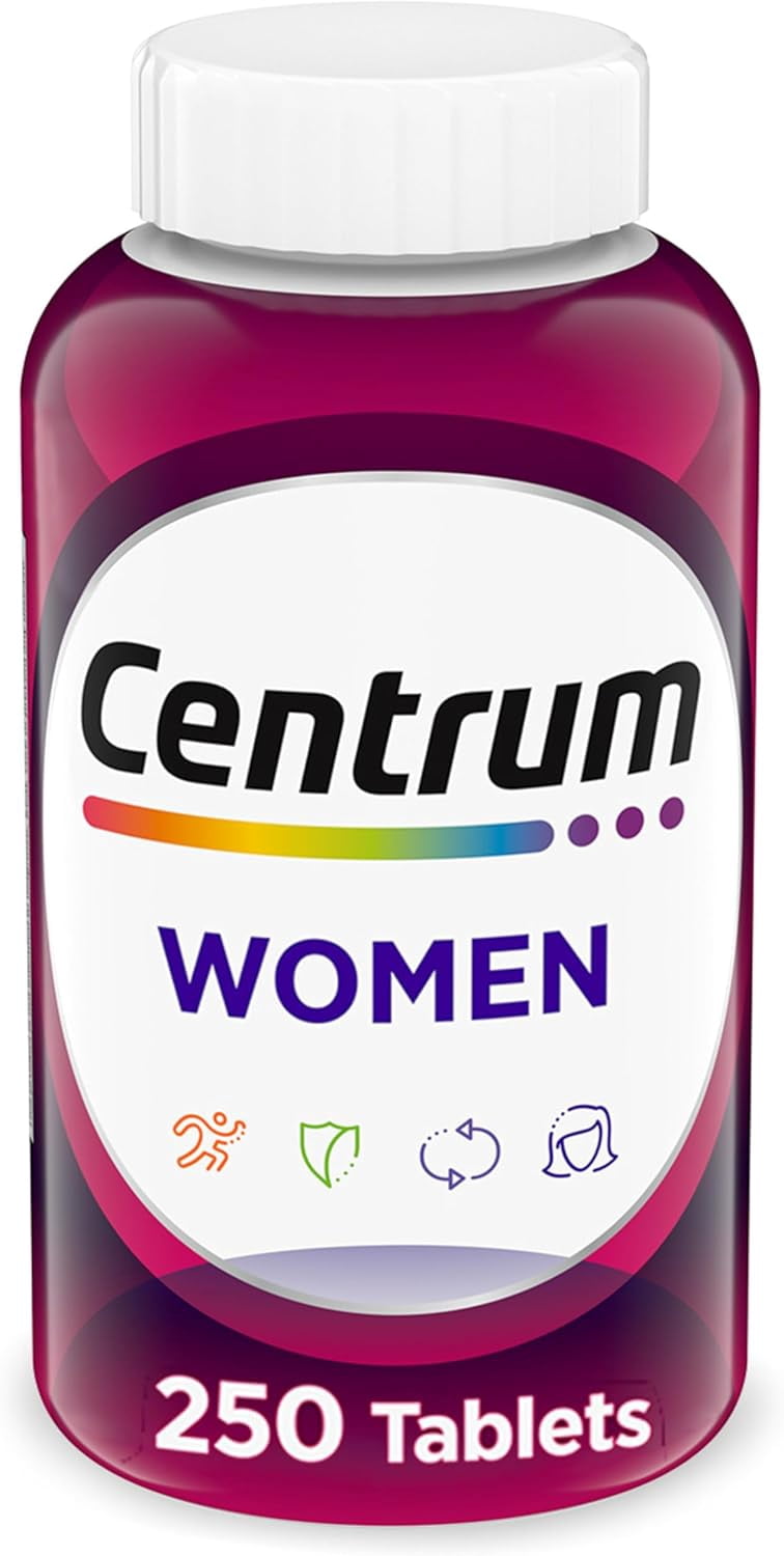 Centrum Multivitamins for Women, Multivitamin/Multimineral Supplement with Iron, Vitamins D3, B and Antioxidants - 250 Count