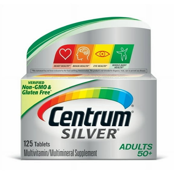 Centrum Silver Adult 50+ Multivitamin Tablets, 125 ct
