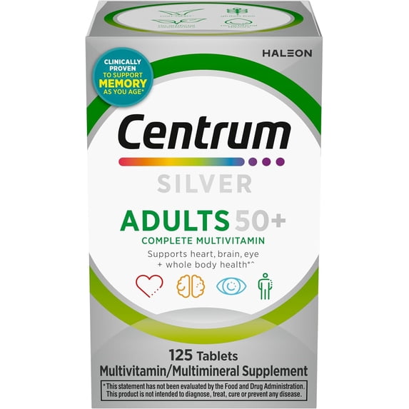 Centrum Silver Adult 50+ Multivitamin Tablets, 125 ct