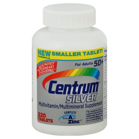 Centrum Silver Adult 50+ Multivitamin Tablets, 220 Ct