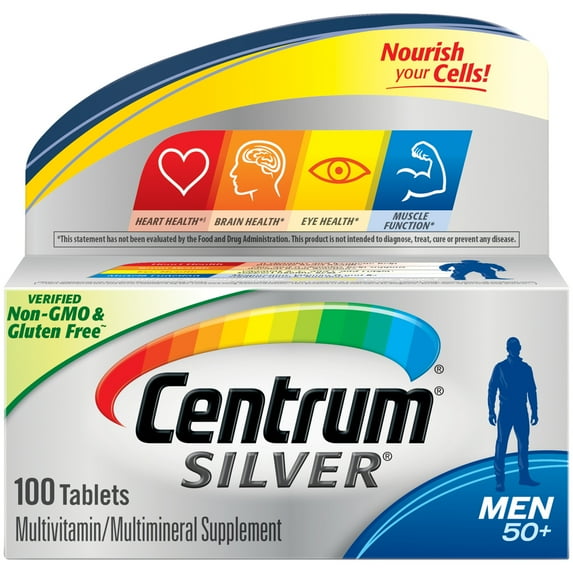 Centrum Silver Men 50+ Multivitamin Tablets, 100 Ct