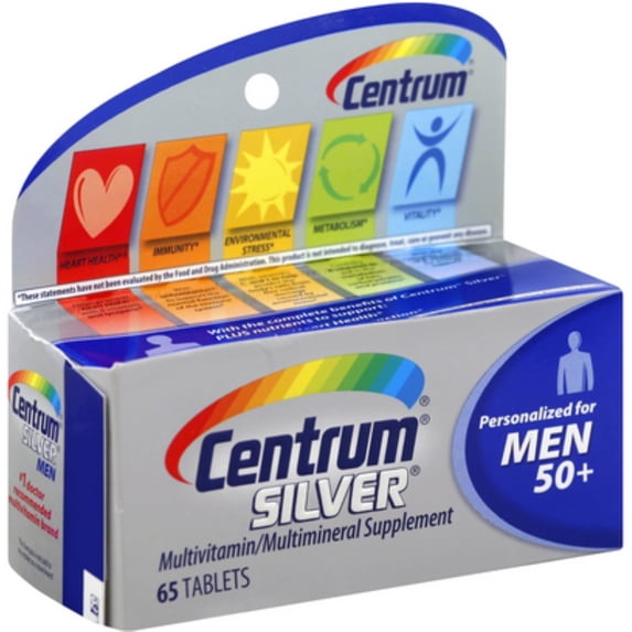 Centrum Silver Men 50+ Multivitamin Tablets 65 ea (Pack of 6)
