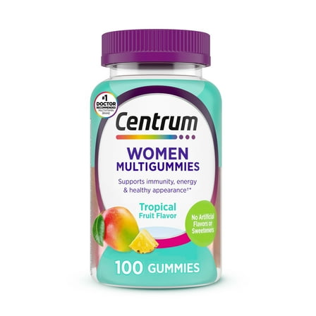 Centrum Women's Multivitamin Gummies, Immune, Energy, Healthy Appearance Support, 100 Count, 50 Day Supply