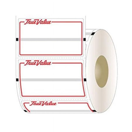 Centurion Small Permanent Adhesive Zebra Label with True Value Logo & Red Border
