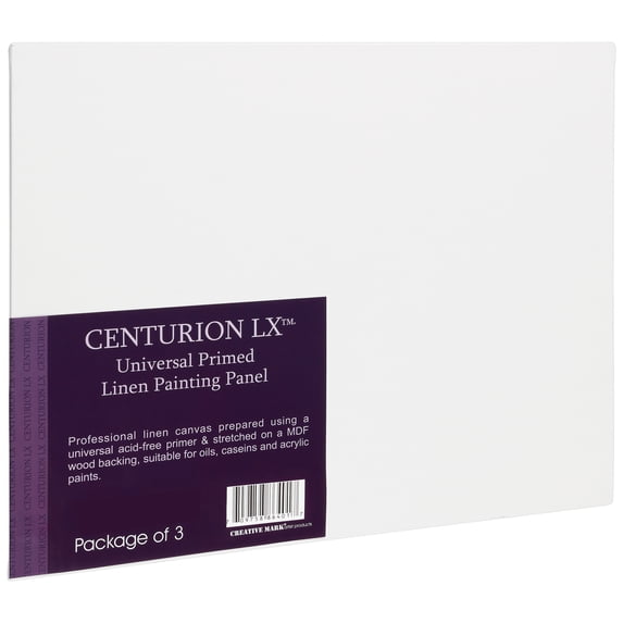 Centurion All-Media Primed Linen Panels - 20x24" 3 Pack - 11oz Universal Primed Canvas Boards for Painting, Mounted on MDF Wood, Non-Warping, Ideal for Artists, Professionals, and Painters