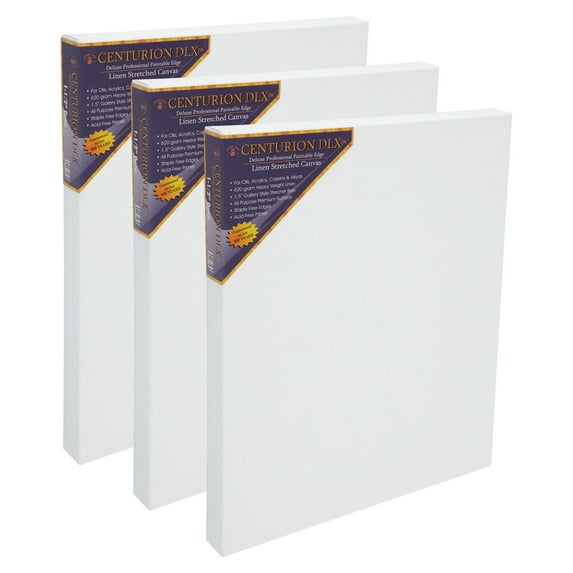 Centurion DLX Acrylic Primed Linen Canvas - Boxes of 3