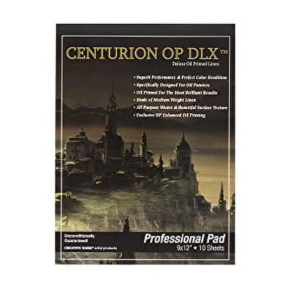 Centurion Deluxe Oil Primed Linen Pad (9x12 in) 10 Sheets per Pad 11 oz. No Bleed Pages, Lightweight, Easy to Travel Canvas Pad - Art Pad for Plein Air Painting