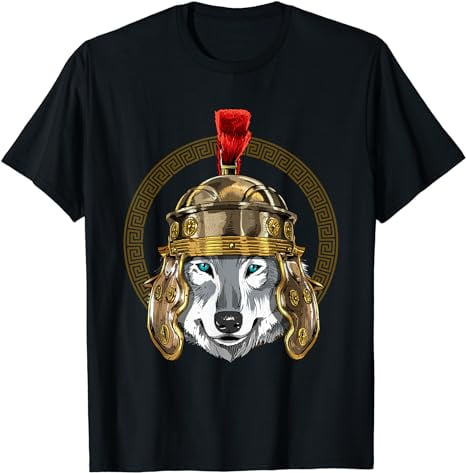 Centurion Gray Wolf Ancient Rome Roman Empire Wolf Lover T-Shirt ...