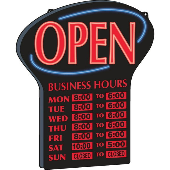 Centurion Indoor Digital Hours OPEN LED Sign 7060331