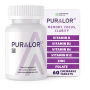 Centurion Puralor CI Brain Supplement for Memory, Concentration, Clarity and Focus with Folate, NADH, Vitamin B2, B6 and B12 for Teens and Adults, 60 Tablets