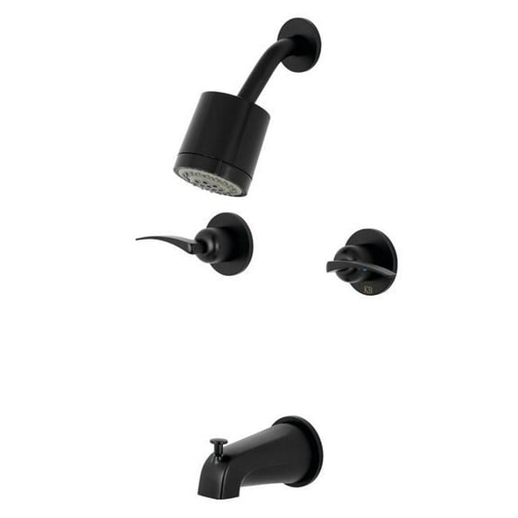 Centurion Tub & Shower Faucet with 2 Handles, Matte Black