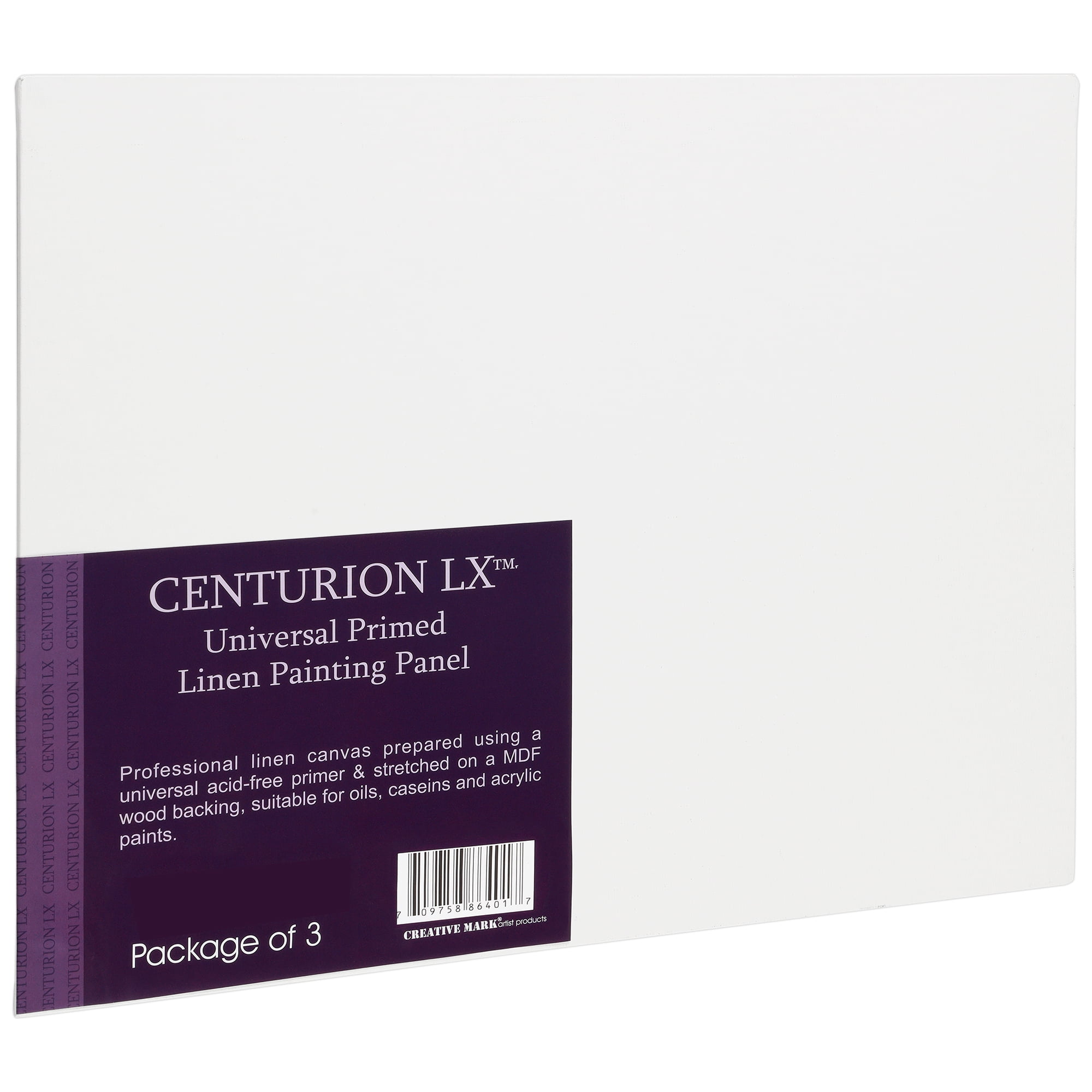 Centurion Universal Acrylic Primed Linen Panels -11x14"Canvases for Painting - 3 pack of Canvases for Oils, Acrylics, Water-Mixable Oils, and More