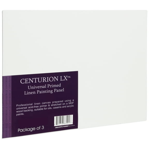 Centurion Universal Acrylic Primed Linen Panels -4x6"Canvases for Painting - 3 pack of Canvases for Oils, Acrylics, Water-Mixable Oils, and More
