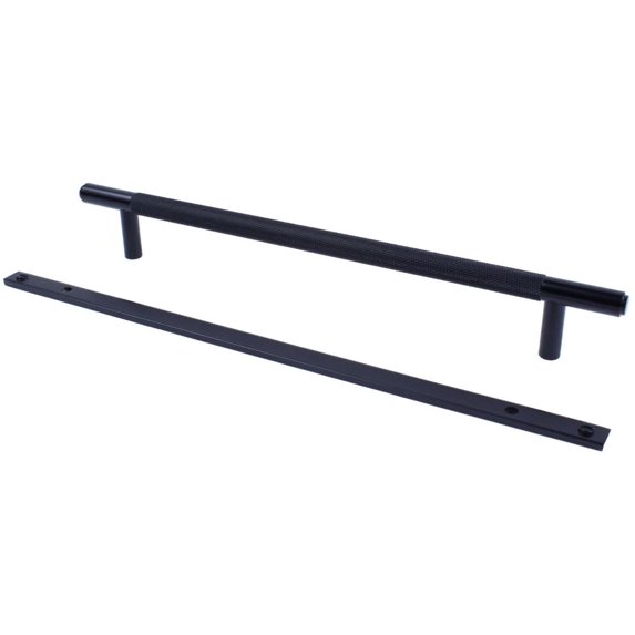 Century 12979B Diamond Knurling 7-9/16" Center To Center Bar Cabinet Pull - Black