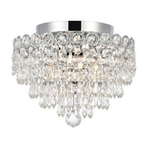 Century 4 light Chrome Flush Mount Clear Royal Cut Crystal