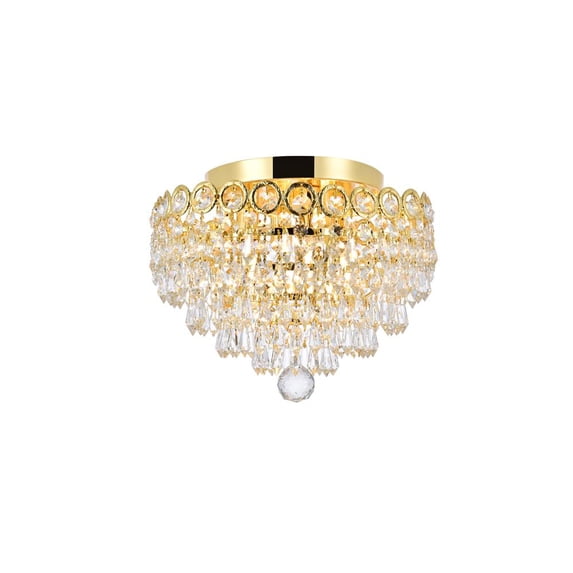 Century 4 light Gold Flush Mount Clear Royal Cut Crystal