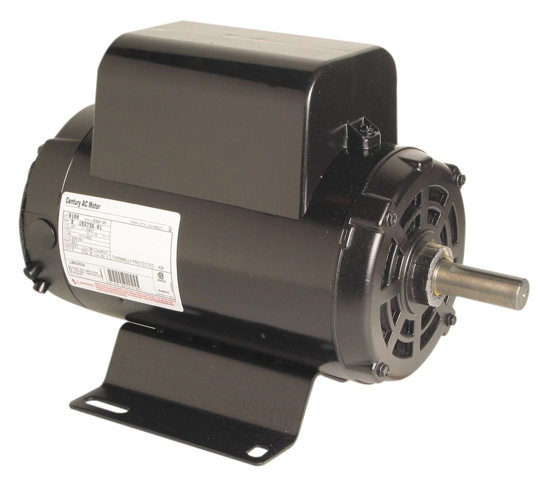 Century 5 HP Air Compressor Motor, CapacitorStart/Run, 3450 Nameplate