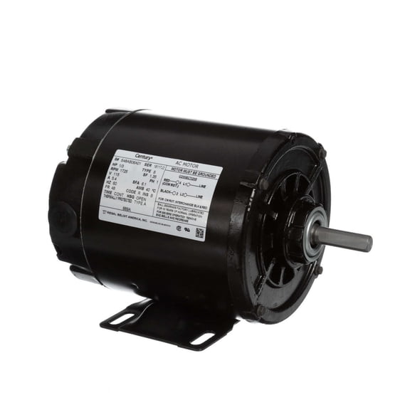 Century 889A Electric Motor 1/3 HP 1800 Rpm 1PH 115 Volt 48 Frame