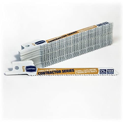 Century Drill & Tool 07702 4" Contractor Series Bi-Metal Reciprocating Saw Blade, 14TS, 25 Pack