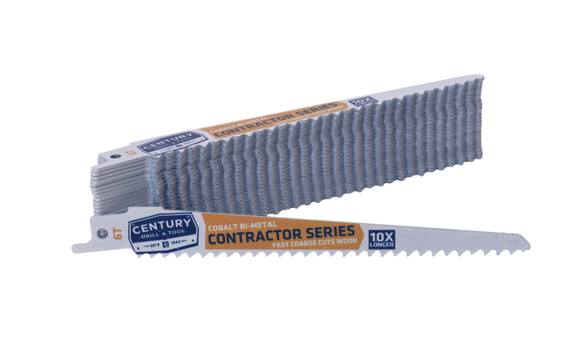 Century Drill & Tool 07706 6" Contractor Series Bi-Metal Reciprocating Saw Blade, 6T, 25 Pack