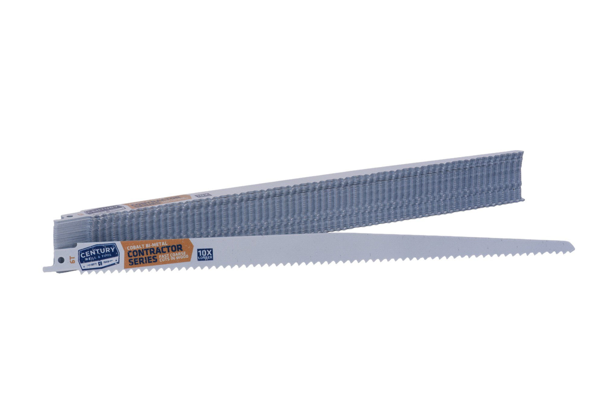 Century Drill & Tool 07716 12" Contractor Series Bi-Metal Reciprocating Saw Blade, 6T, 25 Pack