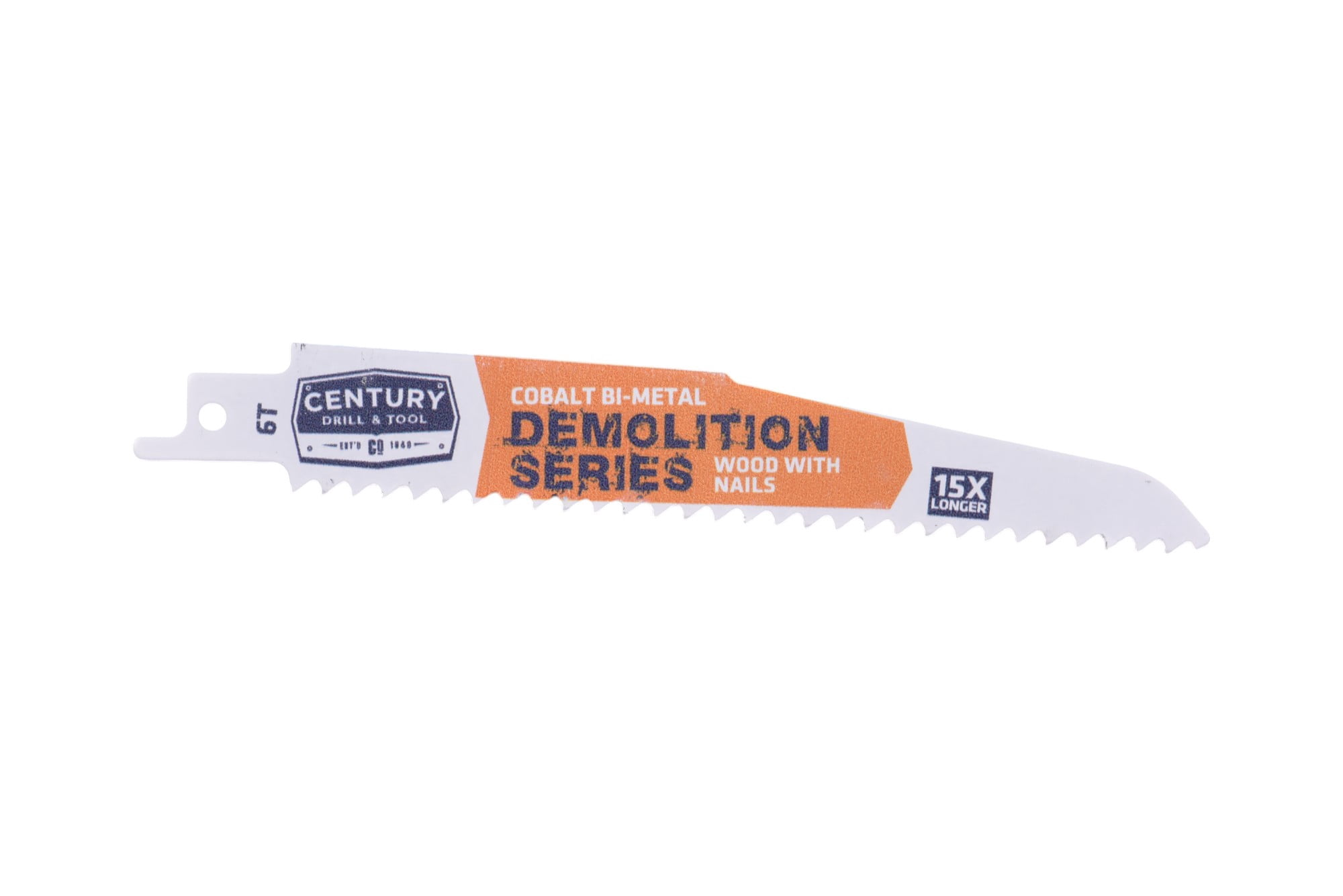 Century Drill & Tool 07785 6" Demolition Series Bi-Metal Reciprocating Saw Blade, 8/10T, 25 Pack