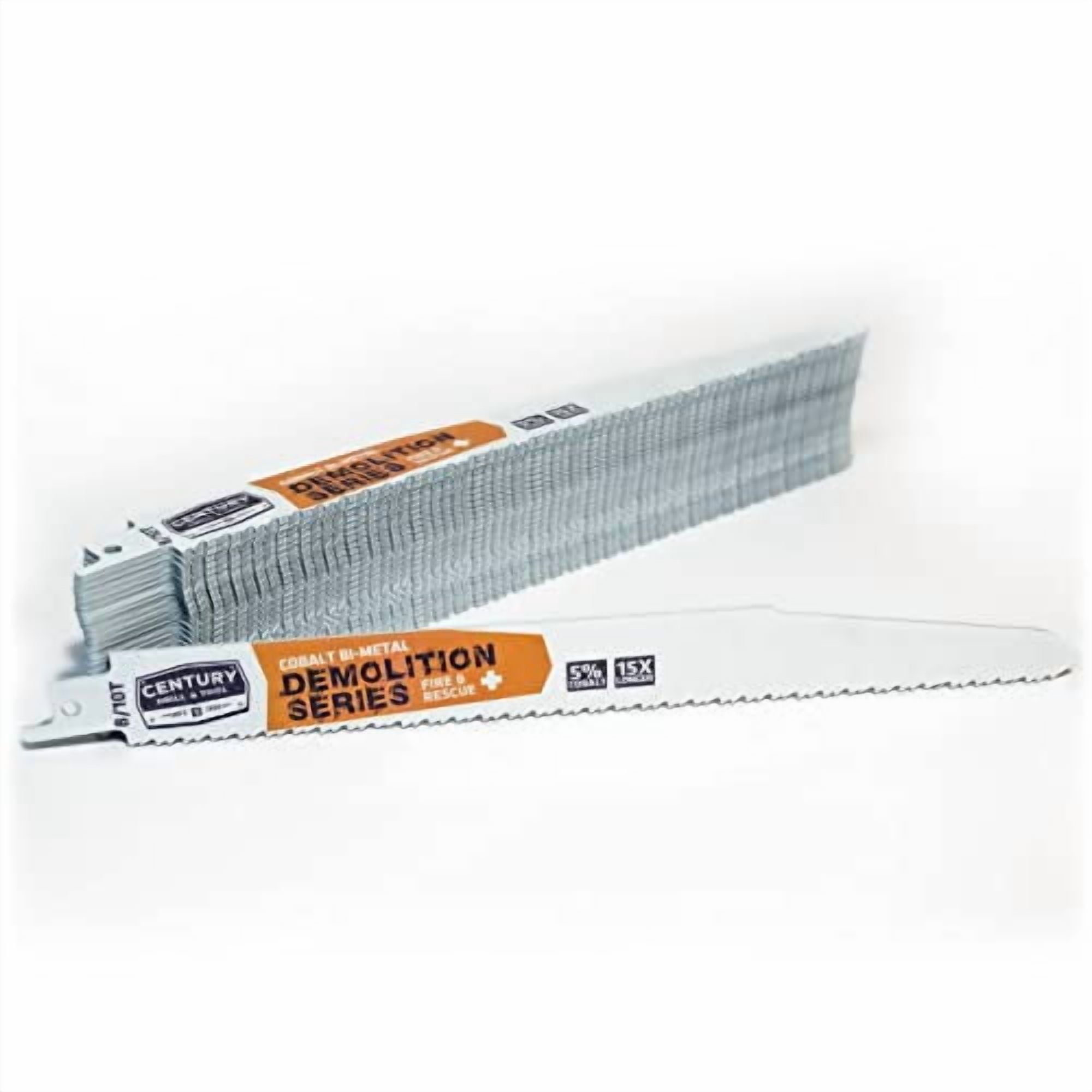 Century Drill & Tool 07788 9" Demolition Series Bi-Metal Reciprocating Saw Blade, 8/10T, 25 Pack