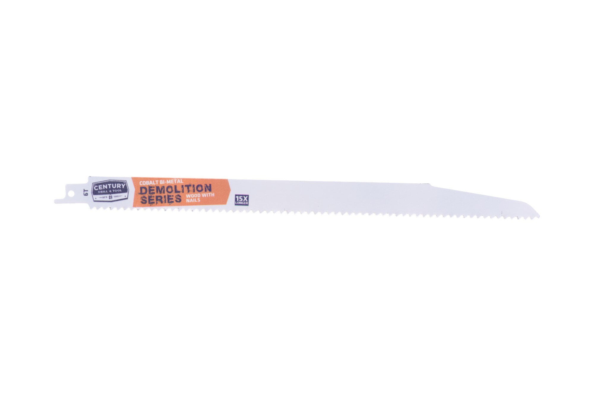 Century Drill & Tool 07789 12" Demolition Series Bi-Metal Reciprocating Saw Blade, 6T, 25 Pack