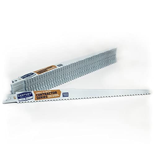 Century Drill & Tool 07796 9" Contractor Series Bi-Metal Reciprocating Saw Blade, 6T, 25 Pack
